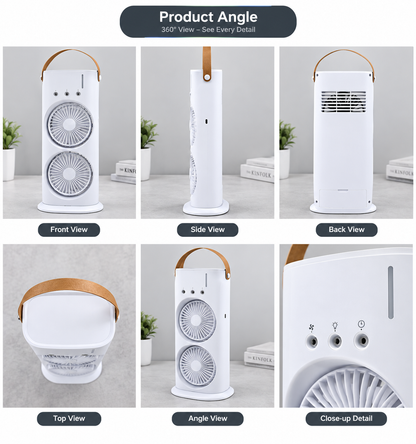 Electric Fan Desktop Double-head Powerful Air Cooler (1 Pc With Remote)