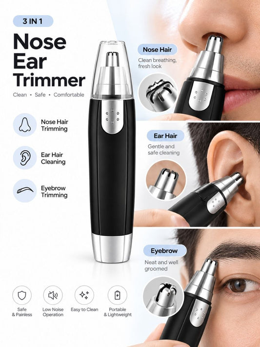 3-in-1 Nose, Ear & Eyebrow Trimmer – Precision Personal Groomer