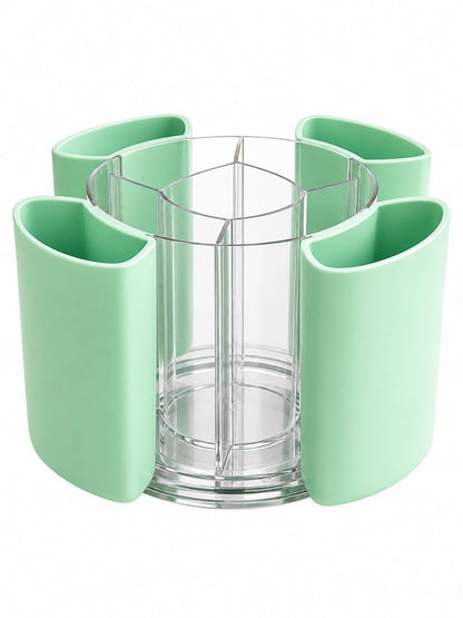 360° Rotating Organizer with 5 Compartments – Multipurpose Desk & Makeup Storage