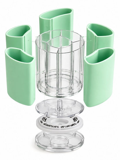360° Rotating Organizer with 5 Compartments – Multipurpose Desk & Makeup Storage