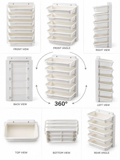 6-Tier Wall-Mounted Kitchen Storage Rack – Multi-Purpose Food & Vegetable Organizer