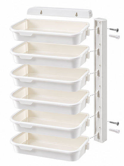 6-Tier Wall-Mounted Kitchen Storage Rack – Multi-Purpose Food & Vegetable Organizer