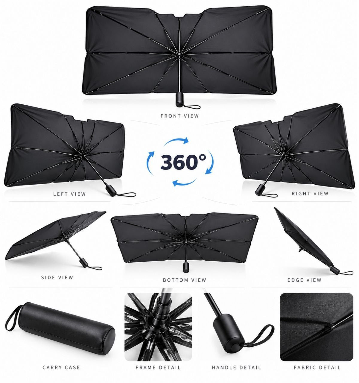 Car Windshield Sun Shade Umbrella – Foldable Heat & Sun Protection