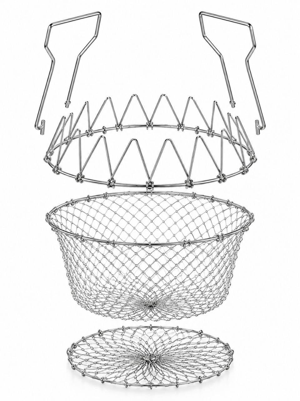 Foldable Stainless Steel Strainer Basket – Multipurpose Kitchen Draining & Cooking Basket