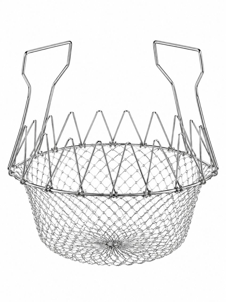 Foldable Stainless Steel Strainer Basket – Multipurpose Kitchen Draining & Cooking Basket