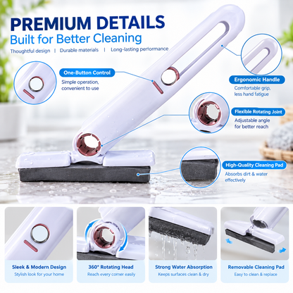 4707 Portable Self-squeeze Short Mop Mini Hand Wash-free Strong Absorbent Mop With 1 Cotton Head Cleaning Sponge For Bathroom Kitchens Table