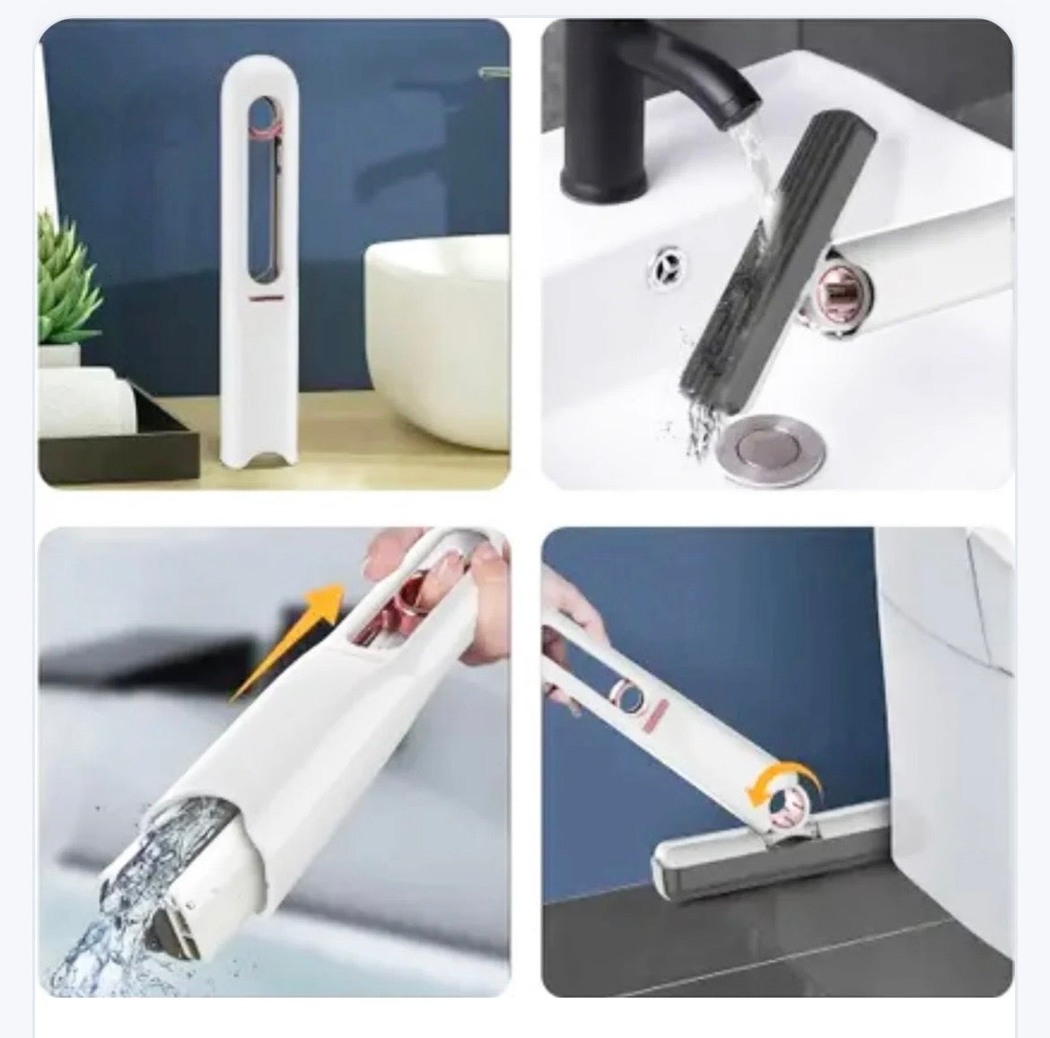 4707 Portable Self-squeeze Short Mop Mini Hand Wash-free Strong Absorbent Mop With 1 Cotton Head Cleaning Sponge For Bathroom Kitchens Table