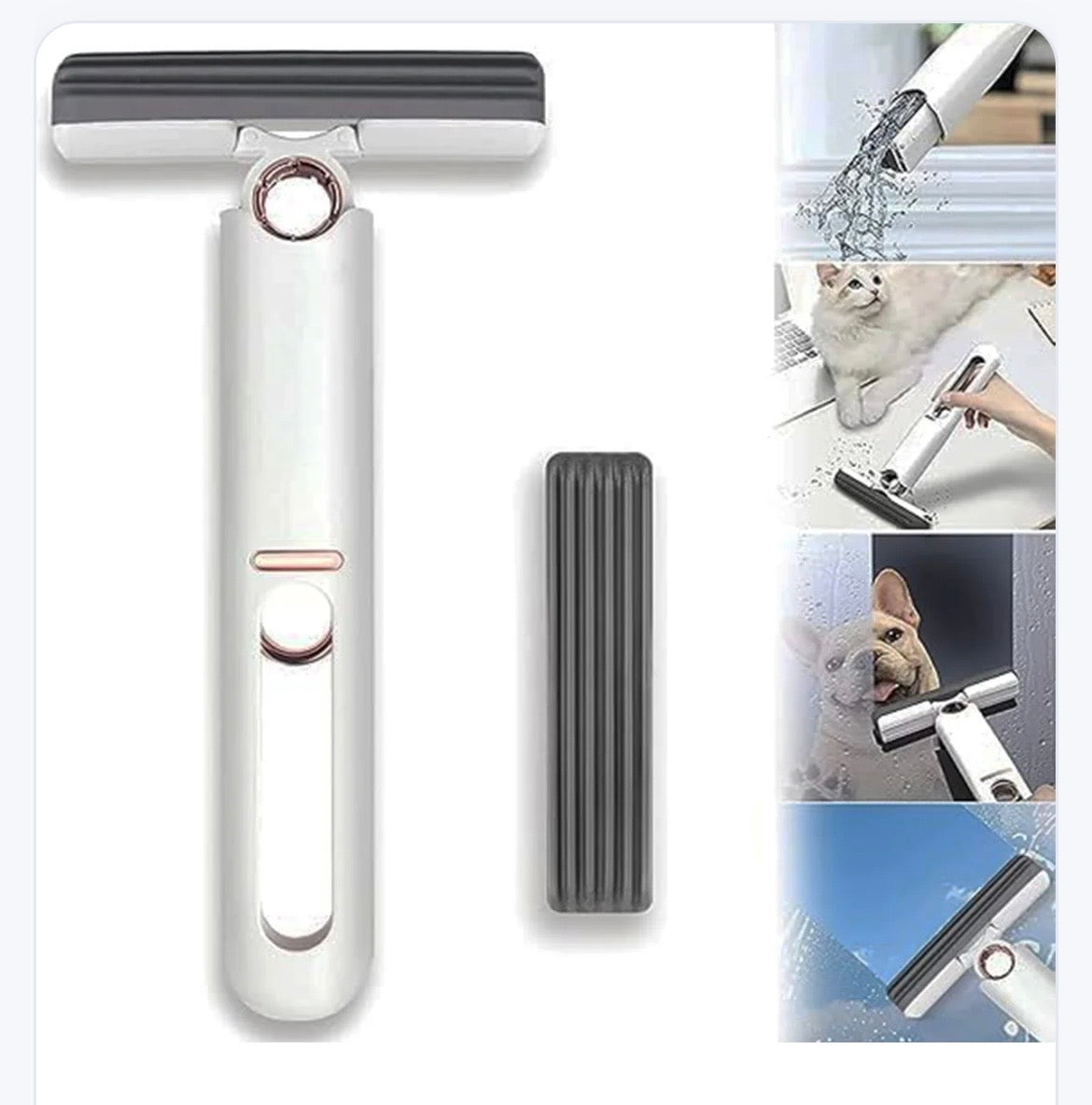 4707 Portable Self-squeeze Short Mop Mini Hand Wash-free Strong Absorbent Mop With 1 Cotton Head Cleaning Sponge For Bathroom Kitchens Table