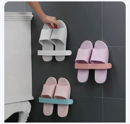 Adhesive Wall Mounted Storage Rack – No Drill Snap-Fit Organizer