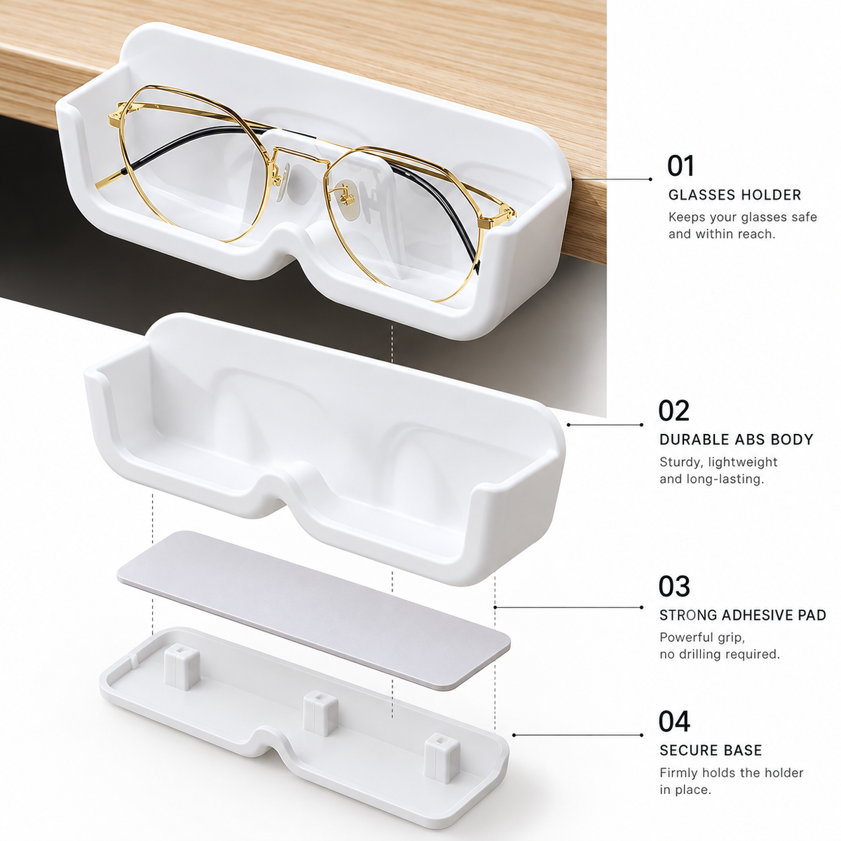 Eyeglasses Holder Stand – Space-Saving Glasses Organizer Tray
