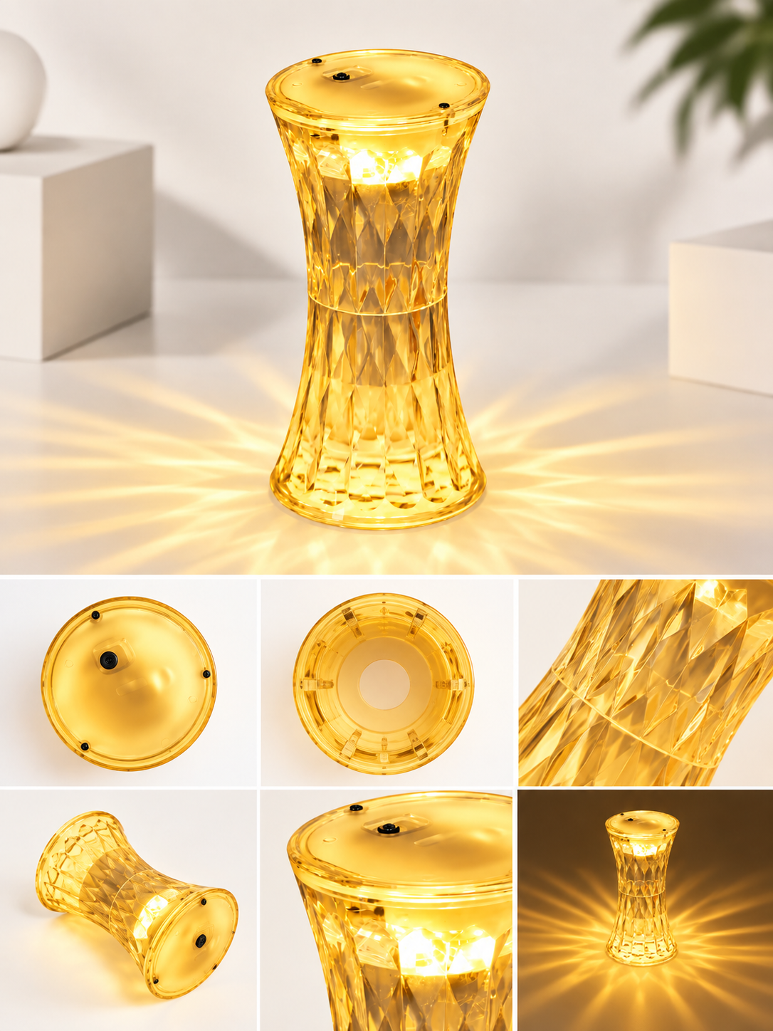 Crystal Lamp Universal Night Light Soft Lighting (1 Pc)