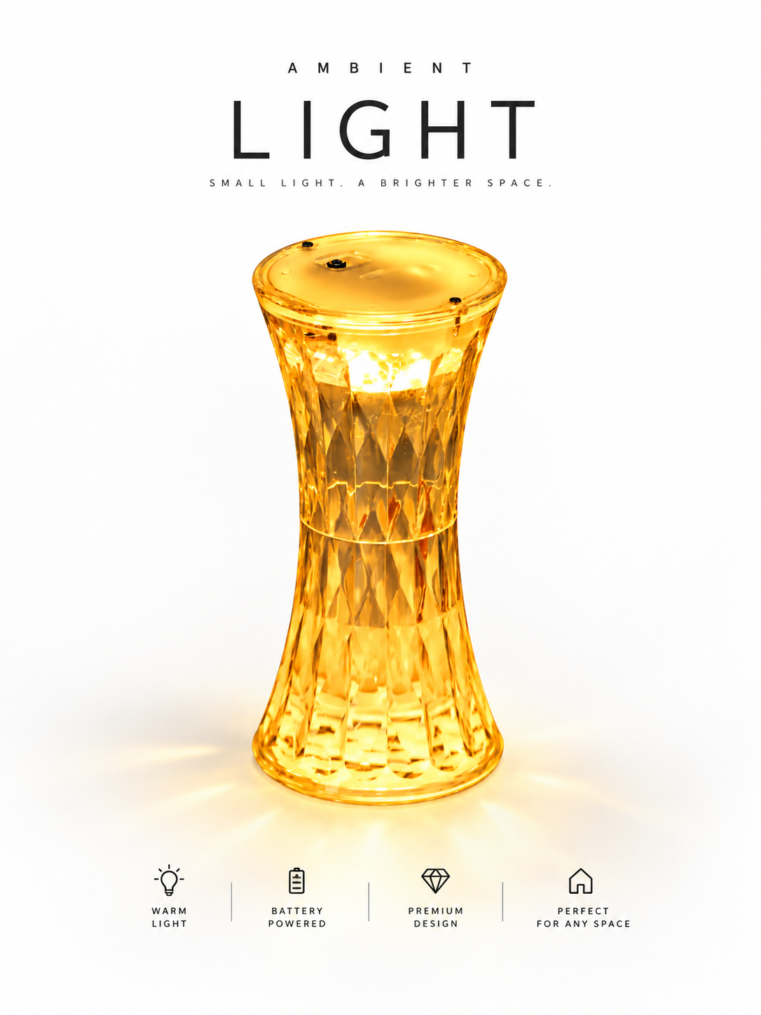 Crystal Lamp Universal Night Light Soft Lighting (1 Pc)