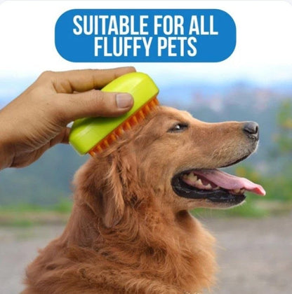 2-in-1 Refillable Pet Grooming & Massage Brush – Water Spray Hair Remover for Cats & Dogs