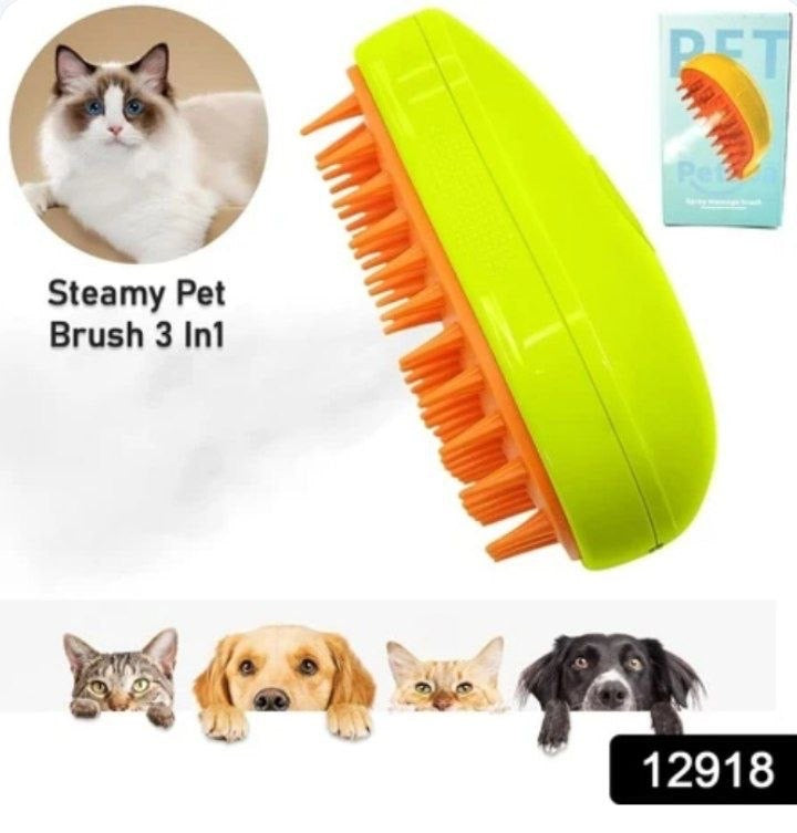 2-in-1 Refillable Pet Grooming & Massage Brush – Water Spray Hair Remover for Cats & Dogs