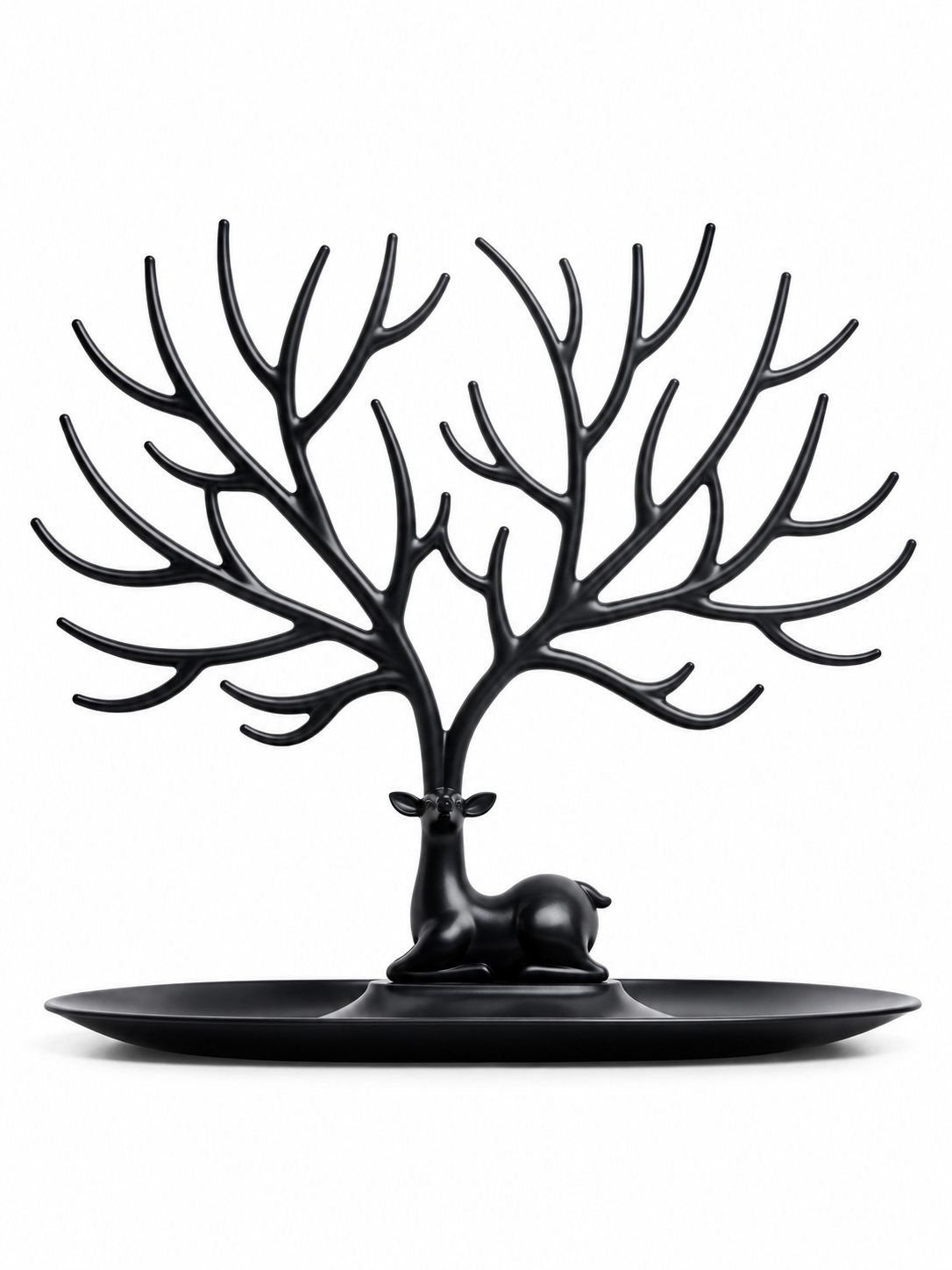 Elegant Deer Jewelry Stand with Antler Tree Design & Storage Tray – Necklace, Bracelet & Ring Organizer