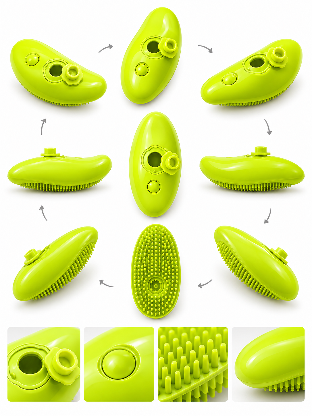 2-in-1 Refillable Pet Grooming & Massage Brush – Water Spray Hair Remover for Cats & Dogs