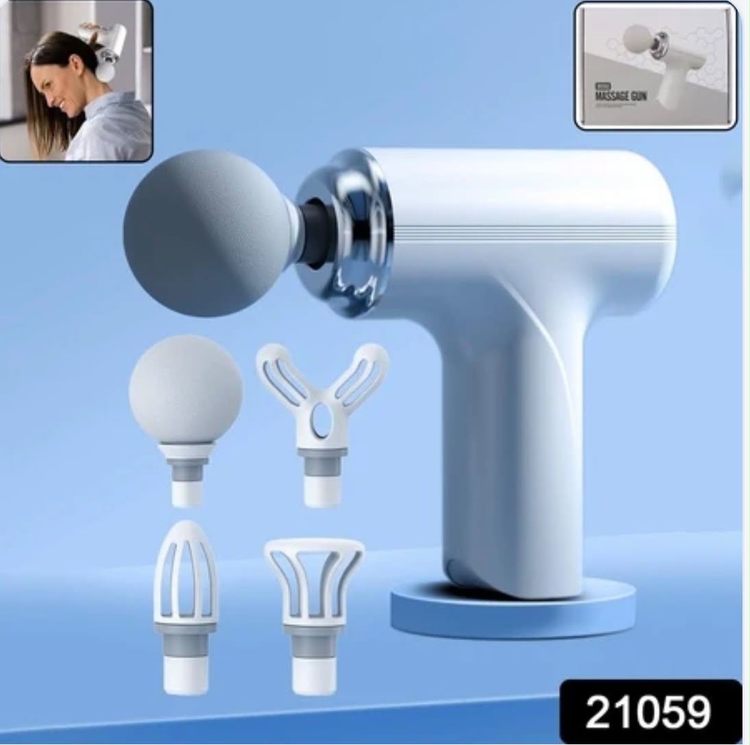 Electric Massage Gun – 4 Interchangeable Heads | Full Body Muscle Massager