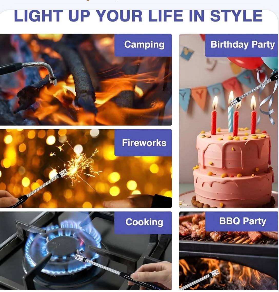 USB Rechargeable Plasma Arc Lighter – 360° Flexible Neck