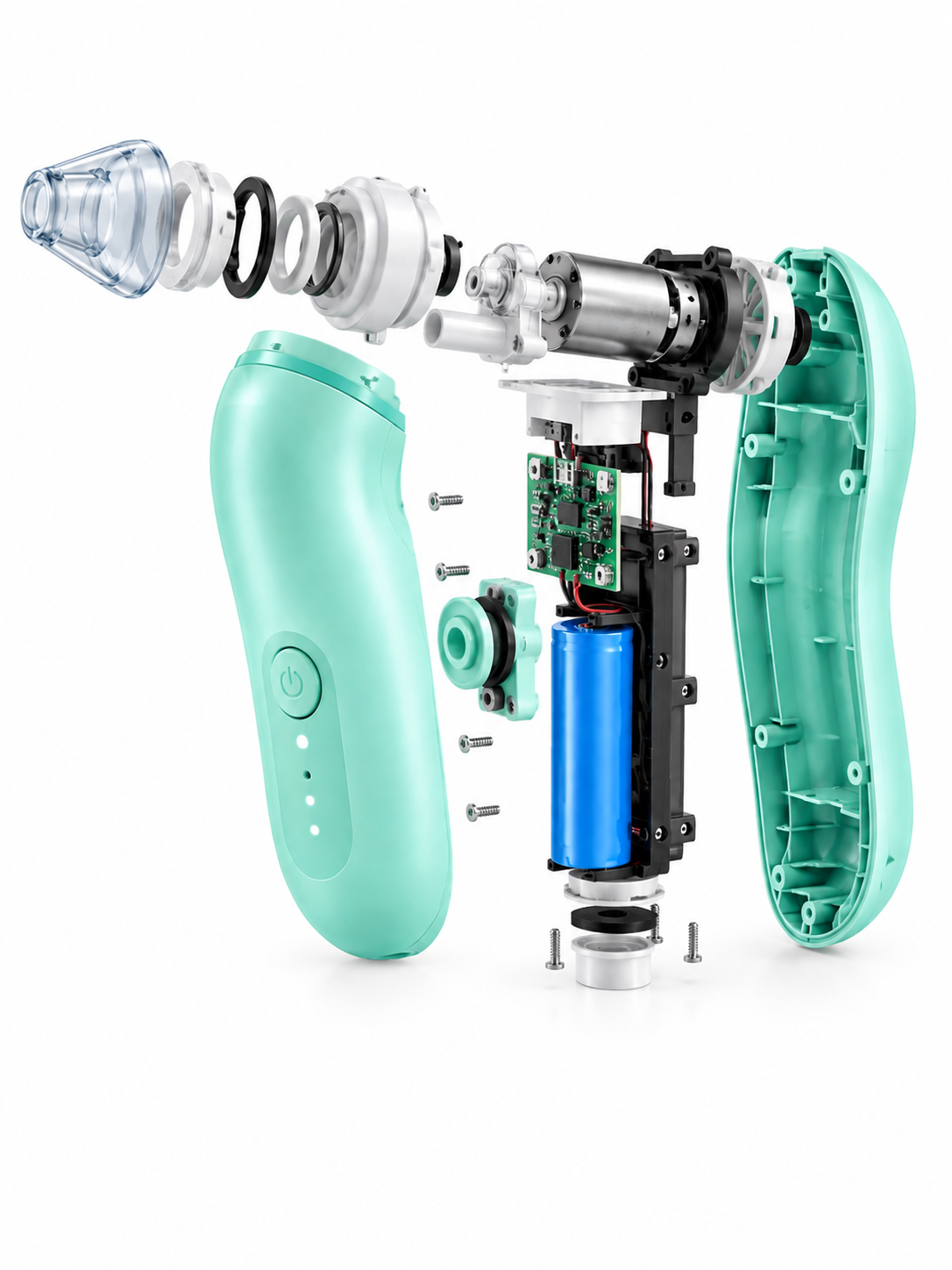 Electric Blackhead Remover Vacuum – USB Rechargeable Pore Cleaner with 2 Replaceable Suction Heads