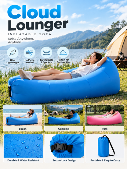 Inflatable Air Lounger – Portable Outdoor Sofa | Lightweight Camping & Beach Chair