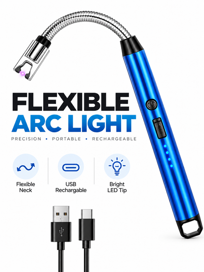 USB Rechargeable Plasma Arc Lighter – 360° Flexible Neck